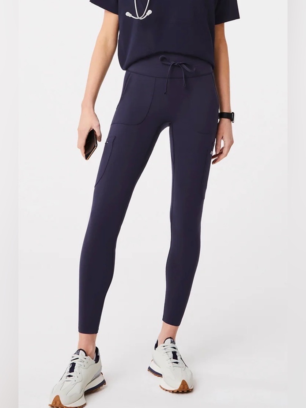 FIGS Seville High Waisted Scrub Leggings Navy XS Style 1000018